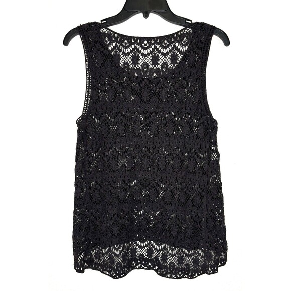 Ecote Urban Outfitters Women's Black Tank Top Cami Crochet Lace Studded Boho XS - Picture 5 of 9